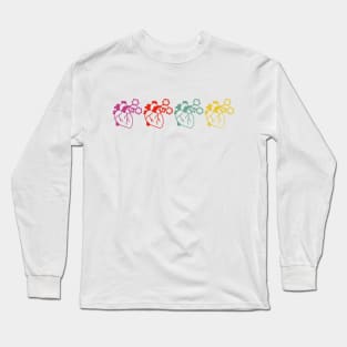 Valentine colorful love hearts on the 14th of februsary for couples lovers matchting Long Sleeve T-Shirt